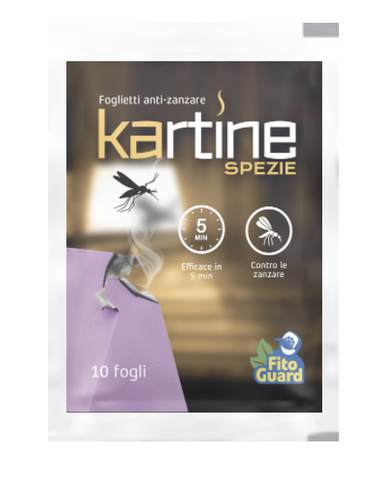 KARTINE INSETTICIDA IN FOGLI PER INTERNI CONTRO LE ZANZARE (SPEZIE)