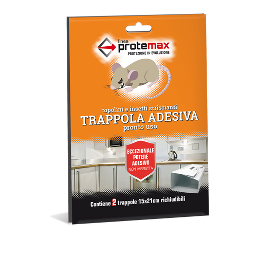 TRAPPOLA ADESIVA CARTONE TOPI E INSETTI STRISCIANTI